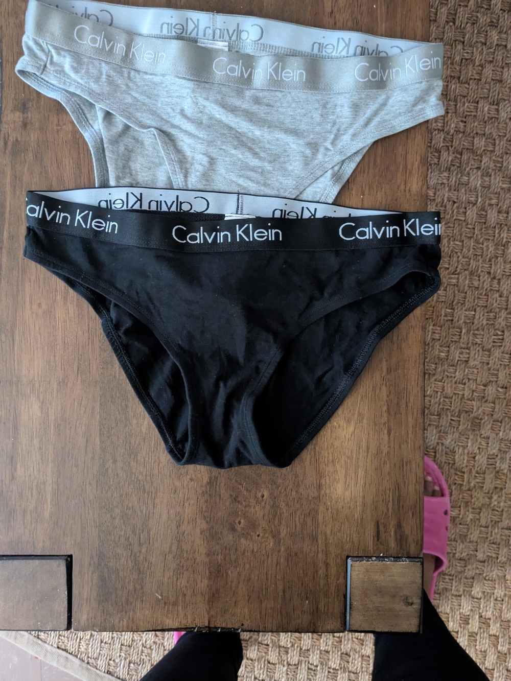 Calvin Klein Women's Cotton Bikini Briefs - Black & Light Gray (2-Pack)